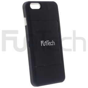 Apple, iPhone 6/6S, 5.5", 2 in 1 Card Holder & Rugged Shockproofl Case, Color Black.