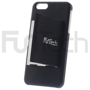 Apple, iPhone 6/6S, 5.5", 2 in 1 Card Holder & Rugged Shockproofl Case, Color Black.