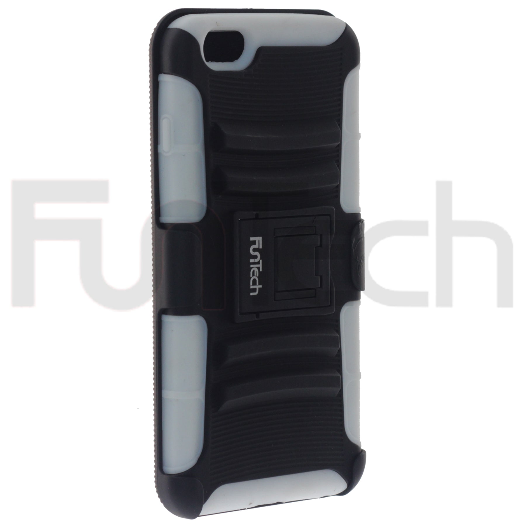 Apple, iPhone 6/6S, 5.5"Rugged Shockproofl Case with Beltclip, Color White/Black.