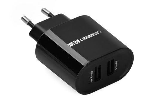 UGREEN Dual USB EU Wall Charger 3.4A Black