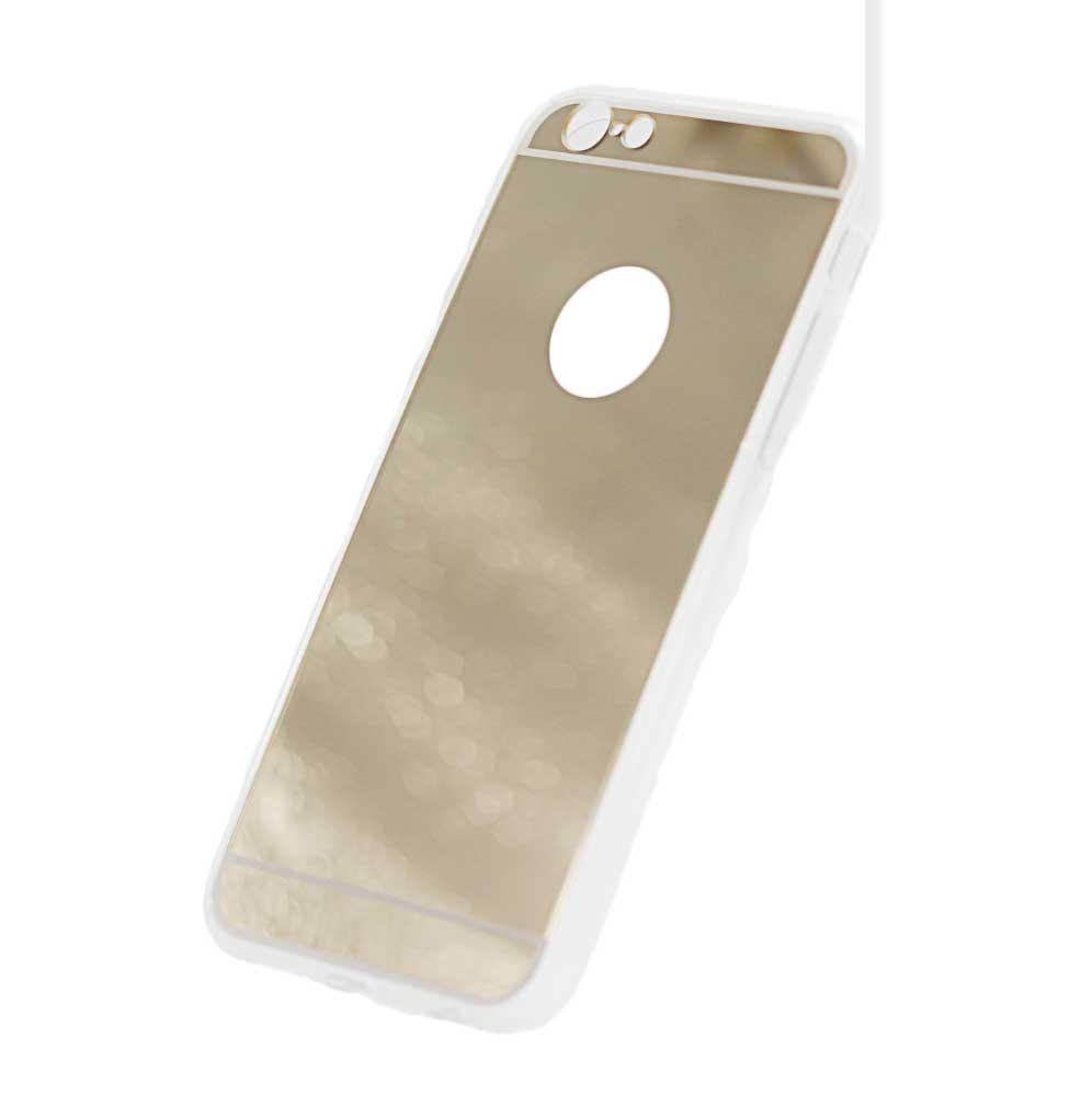 iphone 7/8 plus case, mirror gel protective gold