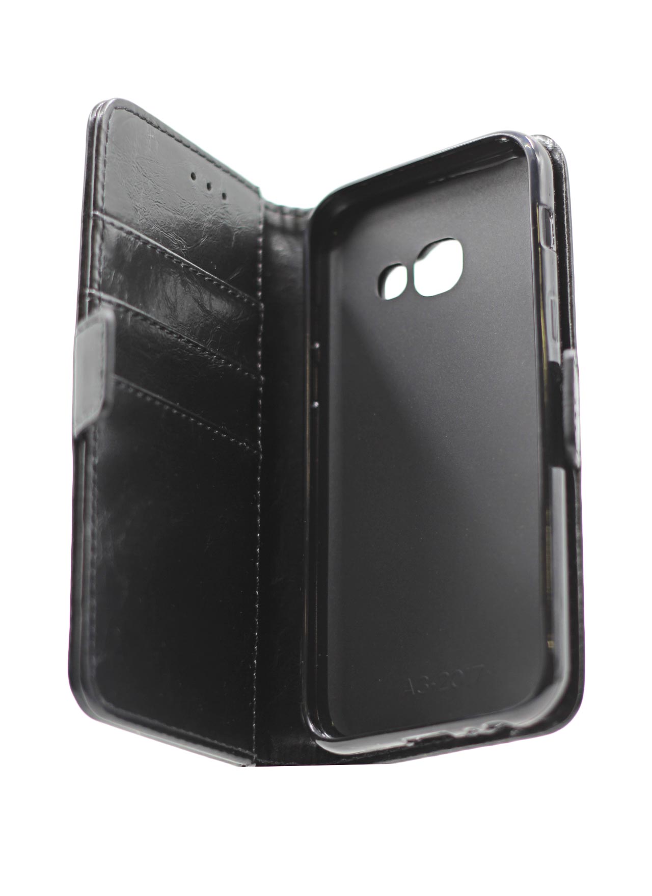 Samsung A3 2017 Leather Wallet Case Black