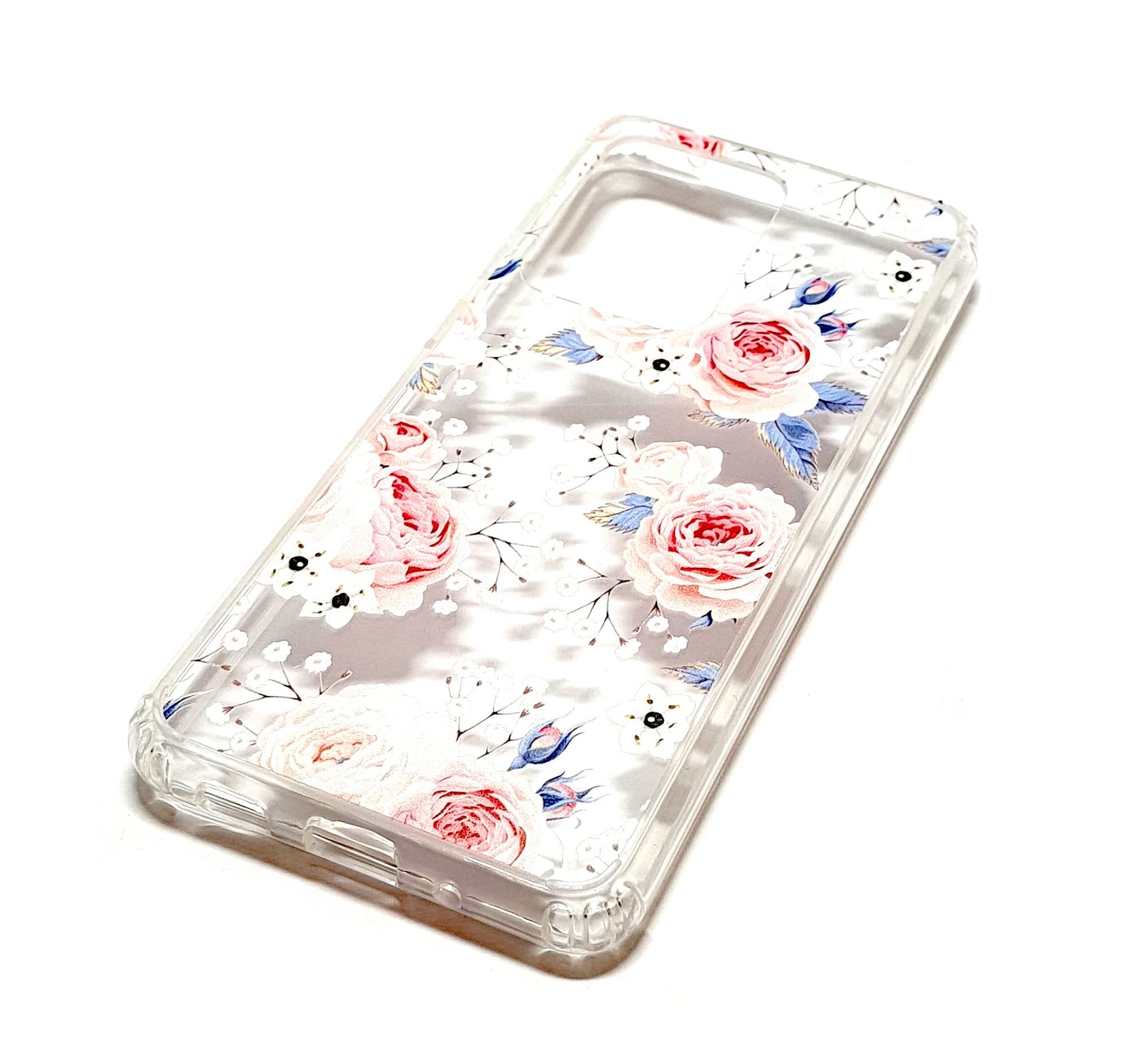 Samsung S20 Ultra decorative clear transparent phone case roses
