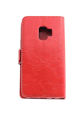 Samsung S9 Leather Wallet Case Red