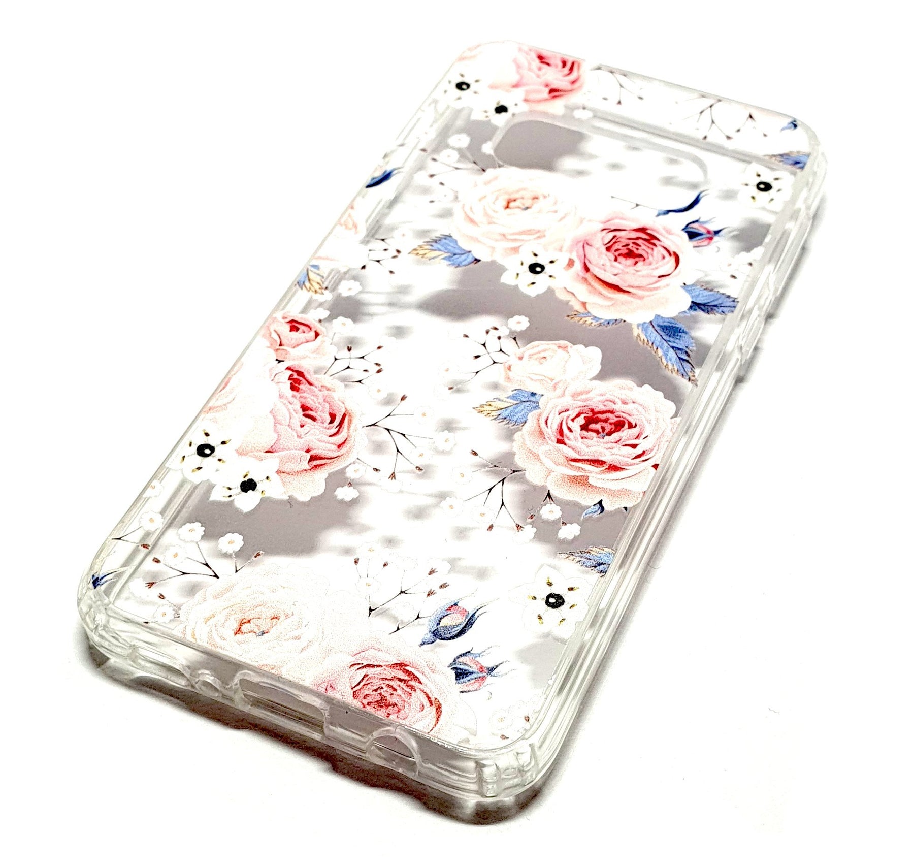 Samung S10 plus decorative clear transparent phone case roses