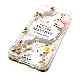Samung S10 plus decorative clear transparent phone case you are beautiful