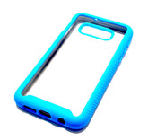 Samung S10 plus Shockproof light blue border with transparent background phone case