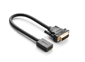 UGREEN DVI Male to HDMI Female Adapter Cable 22cm (Black)