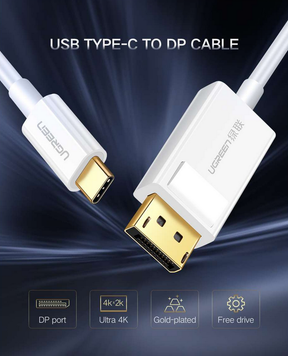 UGREEN USB Type C to DP Cable 1.5m (White)