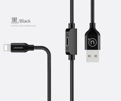 USAMS AU01 3 in 1 iPhone Lightning Audio Charging Cable