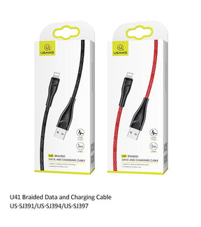 USAMS U41 Braided Lightning Data and Charging Cable 2M 3M