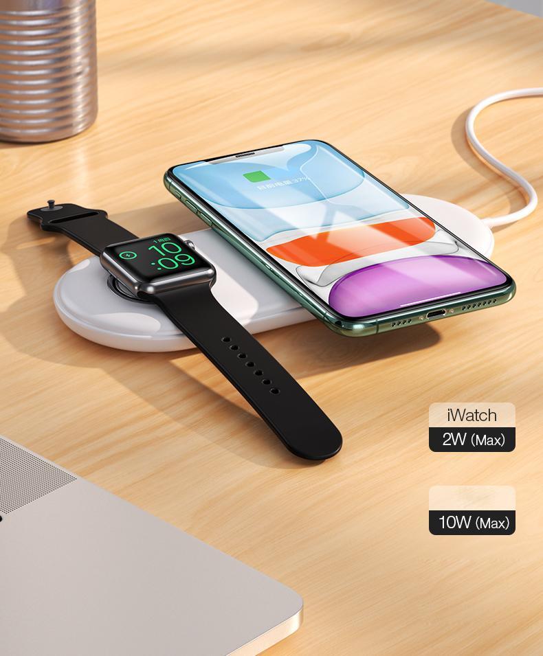USAMS Wireless Charger For Apple Watch Mobile Phone and Earbuds